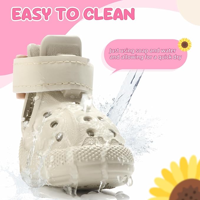 Nasjac Dog Shoes for Hot Pavement - Breathable Dog Sandals with Non Slip Soles & Reflective Straps, Easy ON & Off, Easy-Clean Summer Outdoor Pet Boots for Small Medium Large Dogs, BG, 8