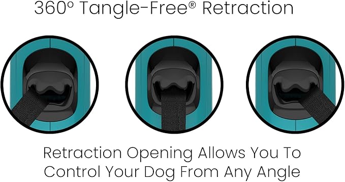 TUG Monochrome Tiny 360° Tangle-Free Retractable Dog Leash | Cat Leash | 10 ft Strong Nylon Tape (Tiny, Aqua)