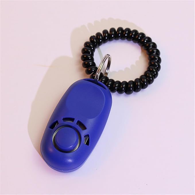 Dogs Training Clickers Plastic Pet Dogs Trainer Tool Stretch Help Wrist Rope Sound Keychains Dogs Training Clickers, Blue