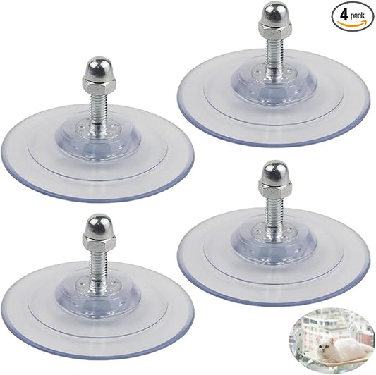 4 Pack Cat Window Perch Suction Cup Replacement with Screws 85mm Sturdy Strong Hanging Holder Suction Cups for Cat Window Perch Cordless Hammock Foldable Cats Bed Seat