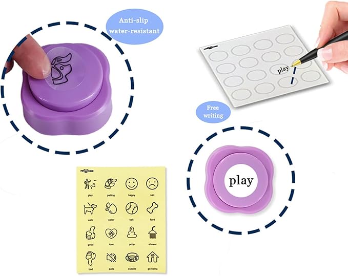 Dog Button Talking Button for Pet Communication Speaking Button for Dog Communicate Through Word Set of 4