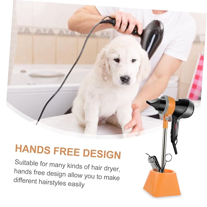 Beaupretty Floor-Standing Hair Dryer Bracket Stand for Pets Punch-Free Design Sturdy Hair Dryer Holder Barrel Support for Home Use