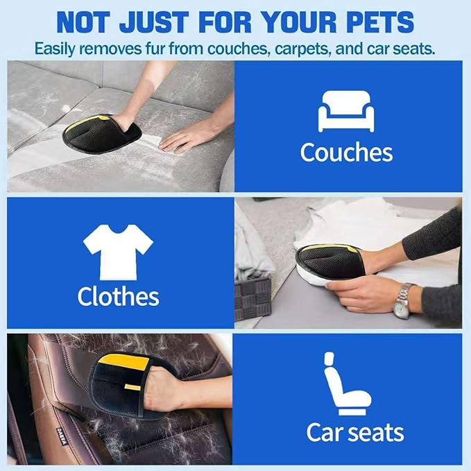 Pet Hair Removal Glove for Dogs & Cats, Newly Upgraded Reusable Electrostatic Pet Hair Glove, Magic Brush Pet Hair Remover Tool for Clothing, Couch, Carpet, Car Seat
