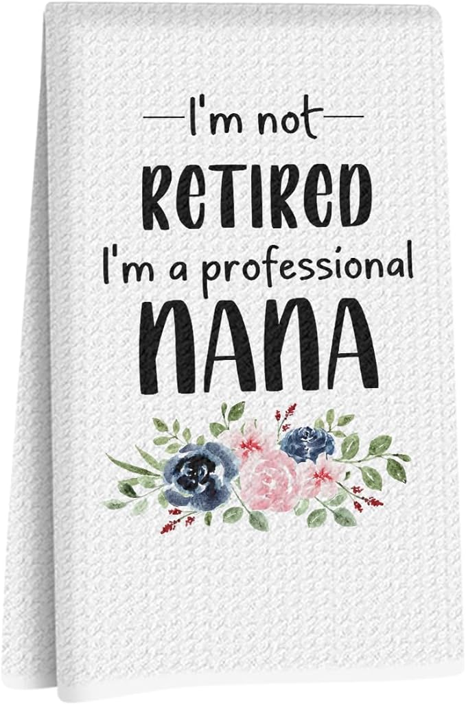 Nana Gifts, Nana Kitchen Towels 24x14 Inch, Gift for Grandma From Grandkids, Reusable Professional Hand Tea Towels for Kitchen Bathroom Decor, Waffle Weave Absorbent Dish Hand Cloth Tea Towel