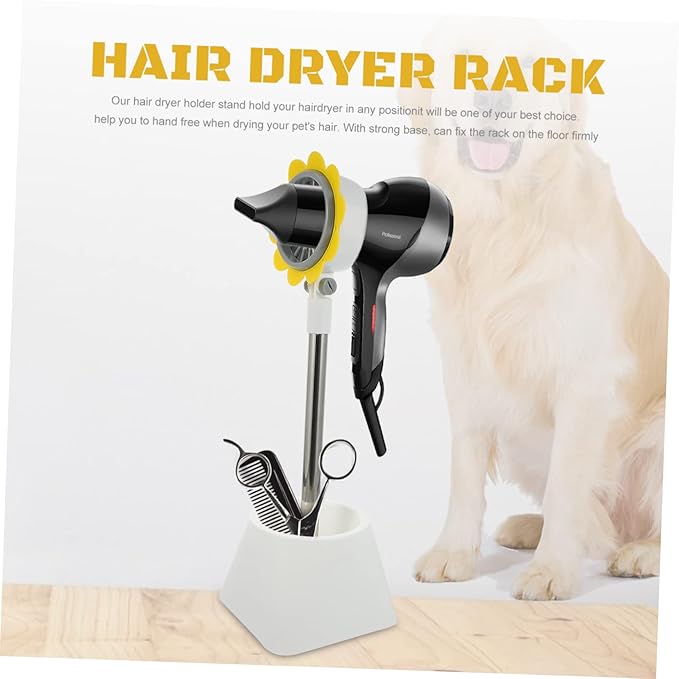 Pet Hair Dryer Holder Hair Dryer Rack Floor-standing Bracket Easy to Install Suction Cup Random Color