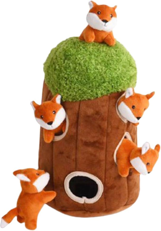 6Pcs/Set Interactive Squeaky Hide & Seek Activity Plush Soft Dog Toy Stuffing Burrow Optional Animal Plush Christmas Dog Toys for Christmas