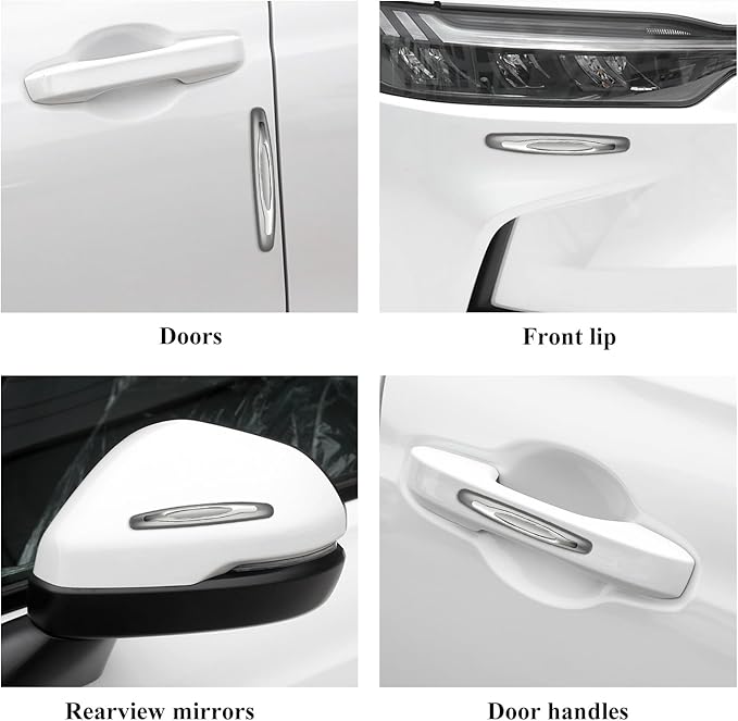 DXNQ 4 PCS Car Door Edge Guards, Anti-Scratch Door Edge Guards Trim Strip with Self Adhesive, Car Door Protector Bumper Guards for Most Cars Trucks SUVs, Exterior Car Accessories (Silver)