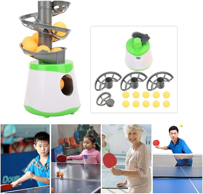 CHICIRIS Table Tennis Robot, Machine, Portable Table Tennis Trainer Ball Automatic Launcher Training Machine