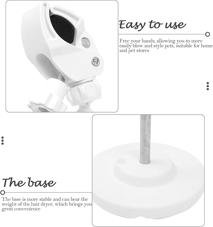 VILLCASE Hair Dryer Stand Hair Dryer Stand Holder Hands Free with Heavy Base for Pets 360 Degree Rotating Adjustable Height