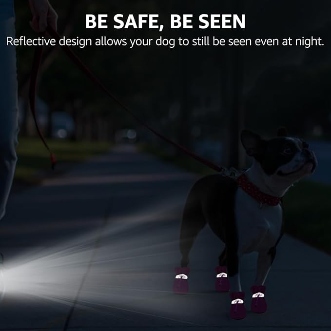 SCENEREAL Dog Shoes for Hot Pavement for Small Medium Dogs Paw Protectors, Summer Heat Boots Resistant Waterproof Soft Outdoor Walking Indoor Hardfloors, Pink Size 4