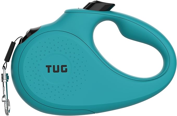 TUG Monochrome Tiny 360° Tangle-Free Retractable Dog Leash | Cat Leash | 10 ft Strong Nylon Tape (Tiny, Aqua)