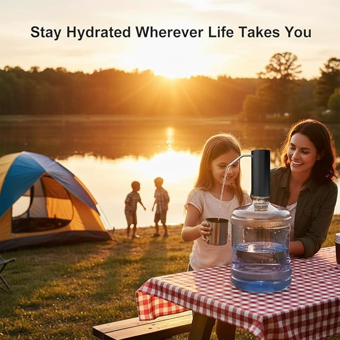 Water Bottle Dispenser Pump, MagicPro Electric Automatic USB Charging 5 Gallon Portable Water Dispenser, Fits Most 2-6 Gallon Water Bottle, Touch it on Technology Make Life Much Easier (1)