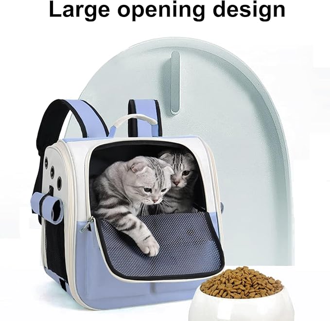 Cat Backpack Carrier, Designed for Cats and Small Dogs Small Animal Pet Backpack Carrier, Breathable Foldable Lightweight Comfort, Shoulder Pet Backpack (Pink)