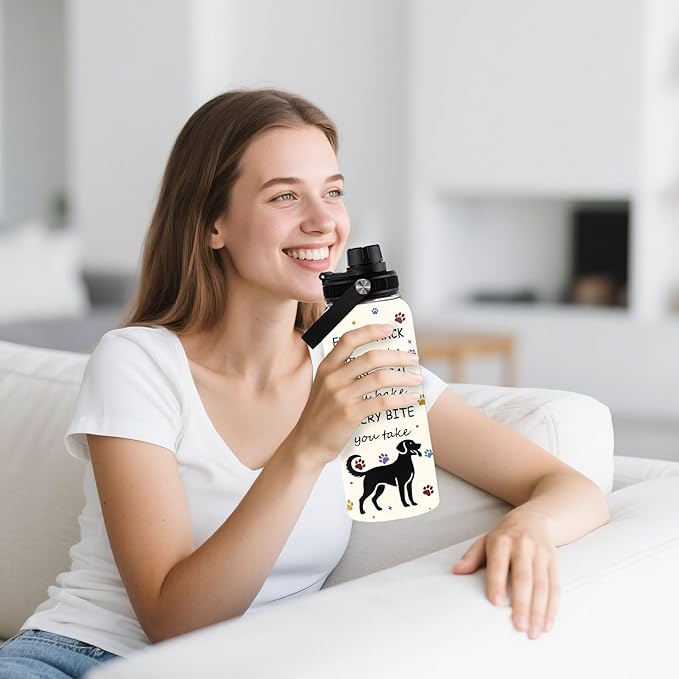 Dog Mom Gifts for Women, Mothers Day Gifts, Dogs Lovers Gift for Boys Girls, 32 oz Insulated Water Bottle, Stainless Steel Water Bottles, Cute Dog Paw Tumbler, Dogs Cup Gift for Birthday (1pcs)