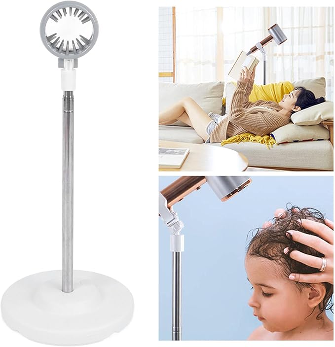 Standing Hair Dryer Holder Stand for Pet Grooming, Blow Dryer Stand with Water Filled Base, Telescopic Adjustable Height up to 55.1in, 360° Multi Angle Clamp for Floor or