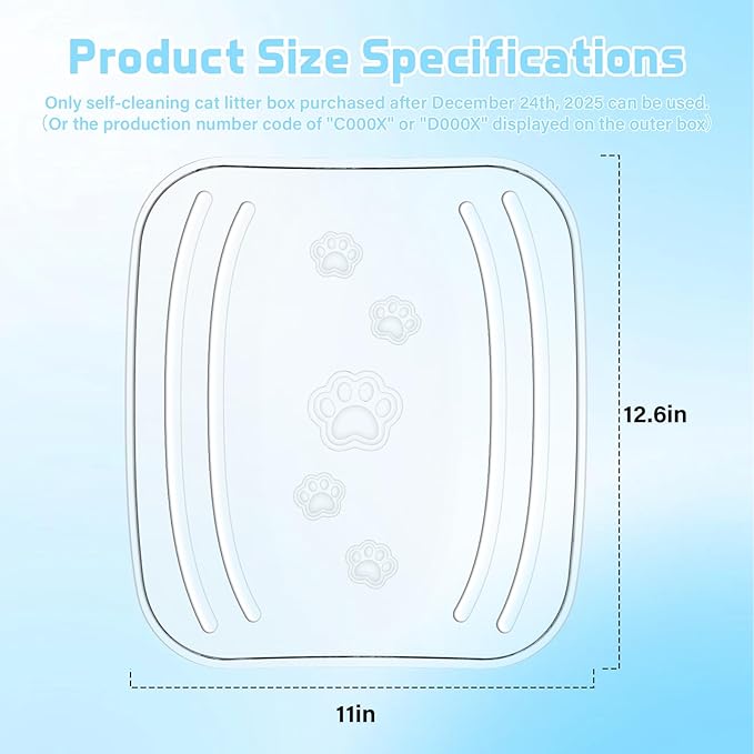 DuckSky (3 Pack) Plastic Base Tray Replacement Part for 65L+9L Self Cleaning Litter Box, Transparent, Cat Litter Collection Accessories [Only Compatible with Orders Purchased After December 23, 2025]