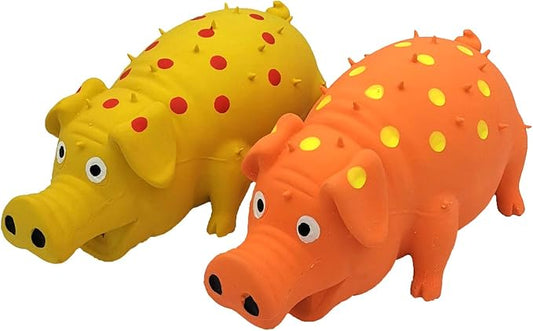2 Pack Latex Pig Dog Toys that Oinks for Small Medium Large Dogs