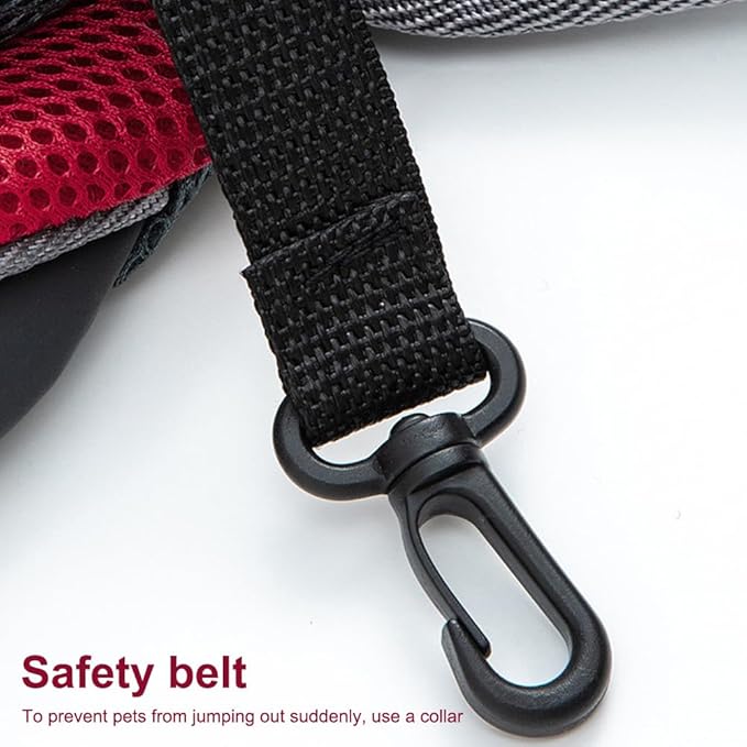 Dog Carrier Sling Front with Adjustable Strap Outdoor Travel Shoulder Pet Bag(Red)