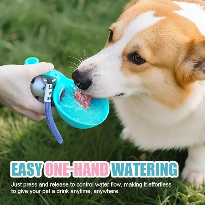 2026 New Model Pet Water Bottle-2-in-1 Portable Dog Water Bottle for Small Dogs Leak-Proof Stainless Steel Design, Ideal for Hiking, Compact Pet Drinking Bowl (Blue)