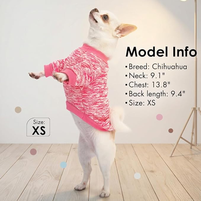 1 Pack Dog Sweaters for Small Dogs Girl Boy Winter Fleece Clothes Warm Soft Dog Sweatshirt Outfit for Dogs Cats Pet Apparel