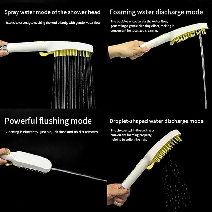 Pet Bathing Attachment with Comb and Smooth Rubber Tip for Mild Fits Common 1/2 Inch Thread Outdoor Indoor Application ABS Pet Bathing Sprayer