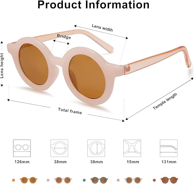 SOJOS Cute Round Polarized Sunglasses for Kids Girls Boys UV400 Protection De Sol Gafas Beach Holiday
