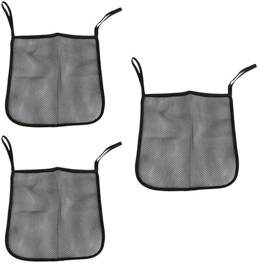3 Pack Stroller Hanging Bag Handlebar Organizer Storage Pocket Net Mesh Bag for Wagon Carseat Compartment Carrying Diaper Snacks Cup Phone Holders Container