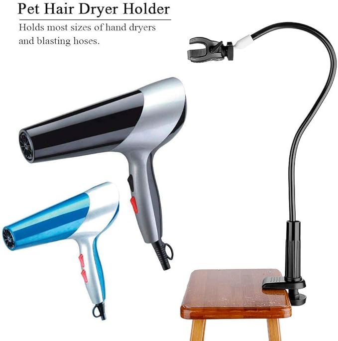 Zerodis Pet Hair Dryer Holder, Dog Pet Grooming Table Hair Dryer Stand Holder Hands Hands Dryer Holder Arm for Dogs Cat