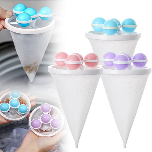 3Pcs Pet Hair Remover for Laundry, 2026 New Floating Hair Filtering Mesh Removal, Reusable Lint Catcher for Washing Machine (Mix)