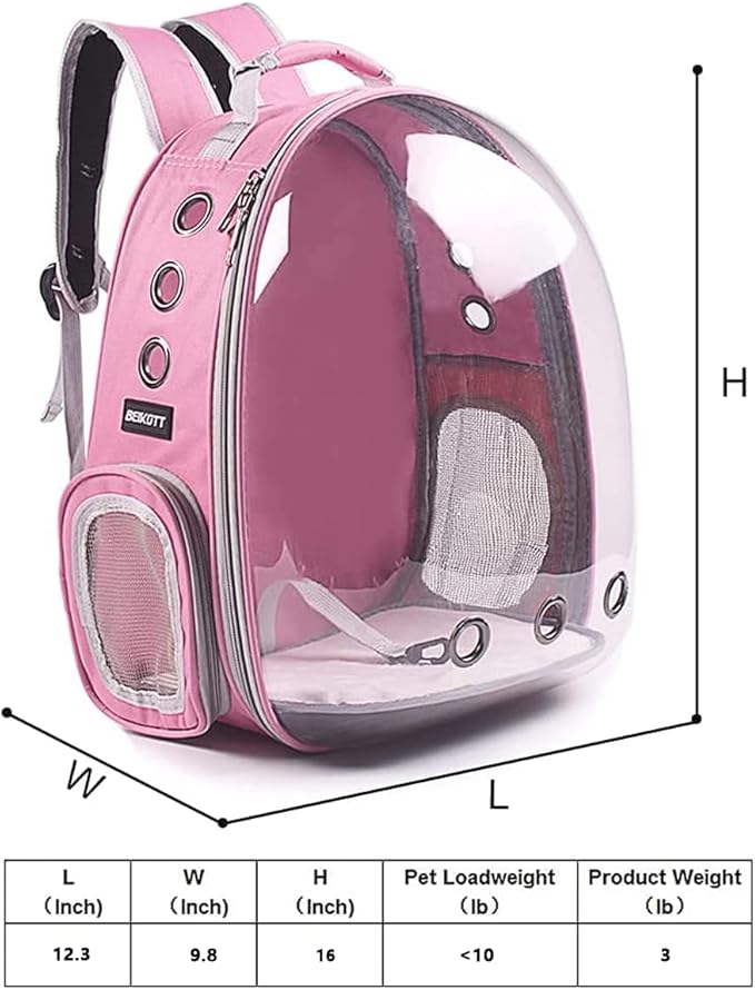 Cat Backpack Carrier, Pet Backpack, Breathable Cat Dog Space Capsule Backpack, Airline-Approved for Small Cats Dogs Birds Bunny Travel Hiking