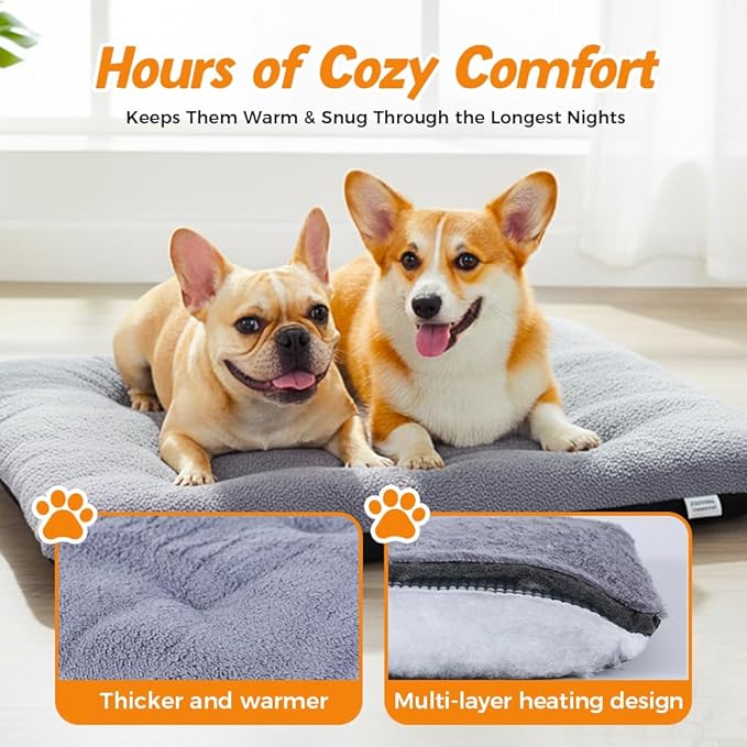 hoehew Self Warming Cat Bed, 2026 Upgraded Extra Soft Pet Heating Pad, Anti-Slip Thick Thermal Dog Mat for Indoor Outdoor, Washable Blanket Pet Supplies for Small Medium Dogs Cats (Gray, Small)