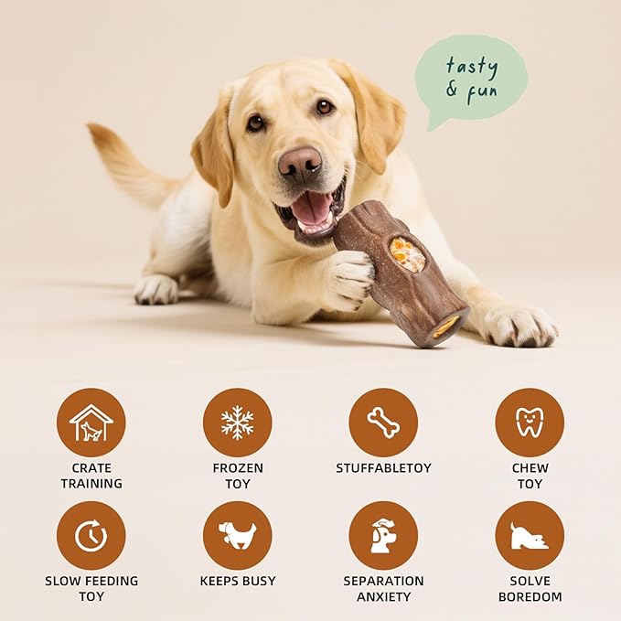 2 Pack Dog Toys for Aggressive Chewers, Interactive Indestructible Dog Toys with Frozen Treat Function, Durable Dog Puzzle Toy for Large & Medium Dogs, Reduces Anxiety, Brown & Blue