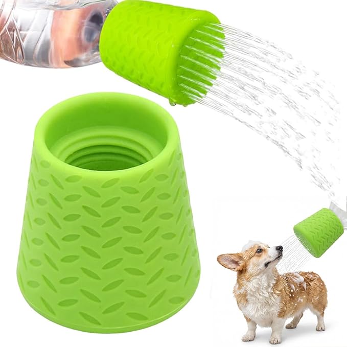 Portable Pet Shower Head, 2026 Upgraded Outdoor Shower for Dogs, Bottle Attachment, Outdoor Water Sprayer Accessory for Most Plastic Water or Soda Bottles from 16 oz to 2 Liters (Green)