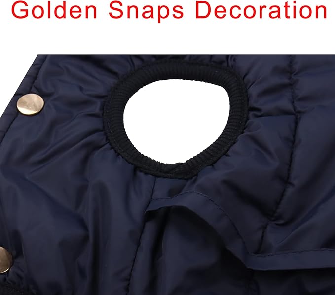 JoyDaog Fleece Lined Warm Dog Jacket for Winter Cold Weather,Soft Windproof Large Dog Coat,Blue XXL