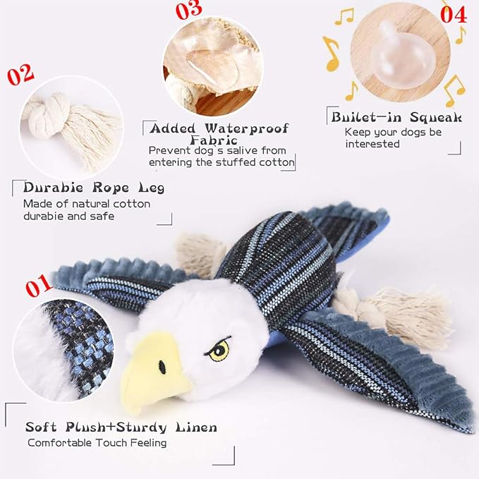 Sedioso Dog Toys Set, Large Dogs Toy, Stuffed Animal Dog Chew Toy, Soft Plush Dogs Toys Pack for Small. Middle, Large Breed(3-Pack, Birds)