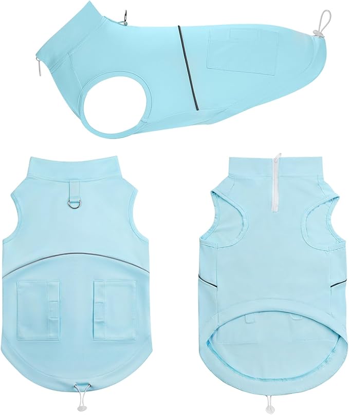 Cooling Vest for Small Dogs with Ice Packs Summer Dog Cooling Vest Soft Stretchable Pet Shirts Clothes with D Ring Reflective, Medium (10-20lbs)