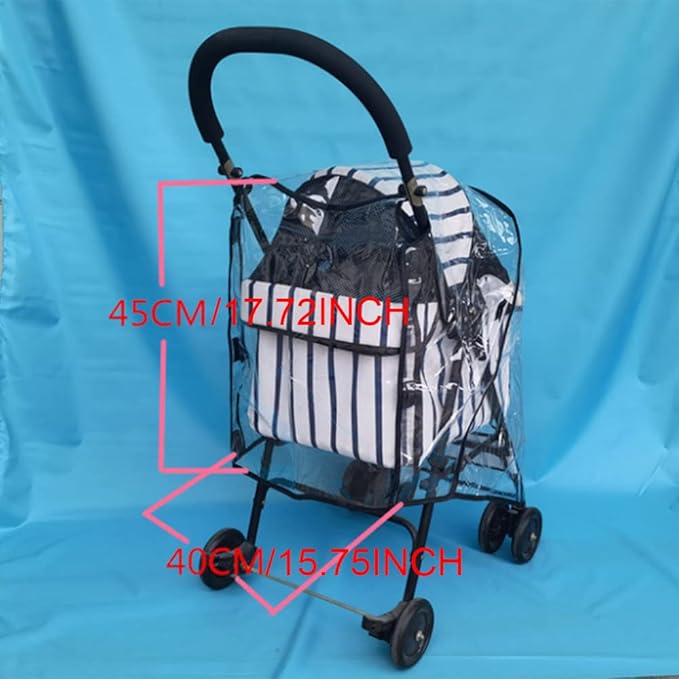 Universal Stroller Rain Cover, Transparent Pet Stroller Cover Waterproof Windproof Stroller Accessory for Outdoor Protection