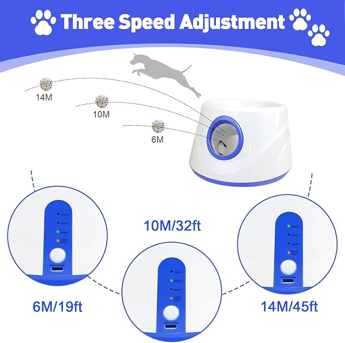 Automatic Dog Ball Launcher, Ball Launcher for Dogs, Suitable for Small and Medium-Sized Dogs, Interactive Dog Toy, with 3 2.3-inch Balls