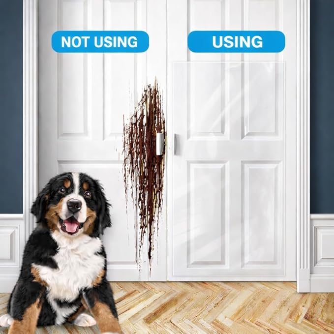 FTSTC Door Protector from Dog Scratching, [Thicken] 6 Pack Clear Training Self Adhesive Tape for Dogs,Cat Scratch Door Frame Protector,Anti Dog Scratch Door Guard (6Roll Total 240'')