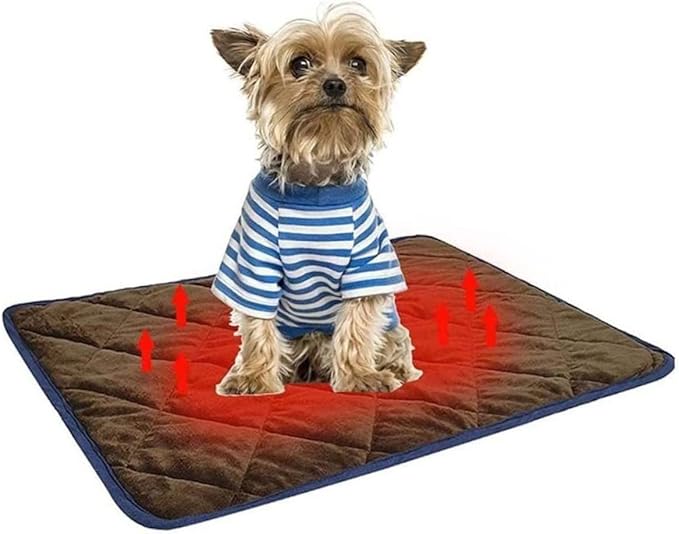 Self Heating Pet Pad 19.68X15.74In Insulated Heated Blanket for Dogs Cats Machine Washable Cover Indoor Outdoor Thermal Mat