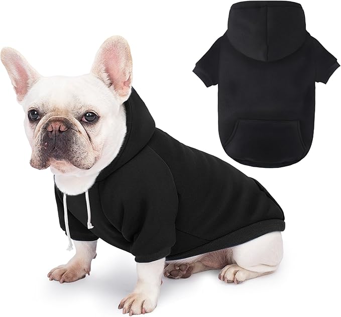 Dog Basic Hoodie Soft Dog Clothes Cold Weather Sweaters for Medium Large Dogs Cozy Fabric Warm Sweatshirt with Leash Hole for Boys