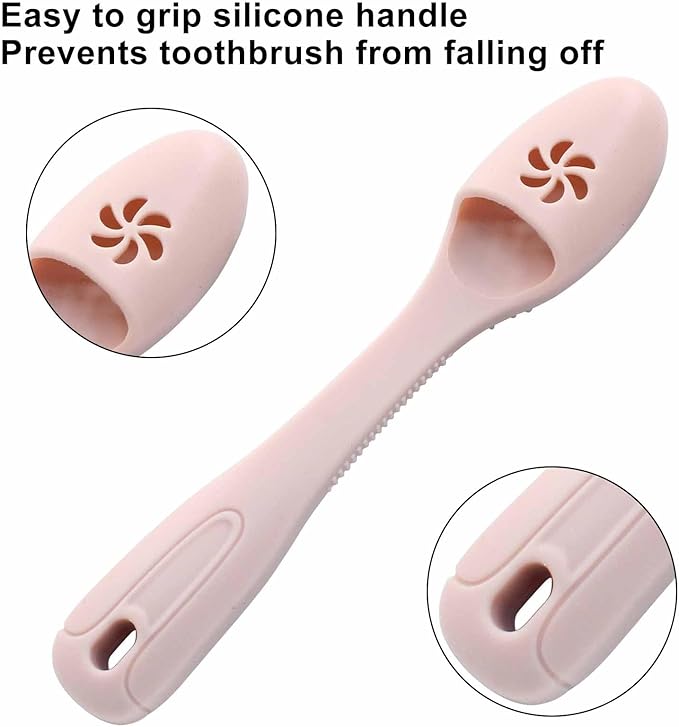 3 Pack Dog Finger Toothbrush, Food Grade Silicone Finger Toothbrush Soft Bristles for Gentle Cleaning(Pink, Purple, Grey)