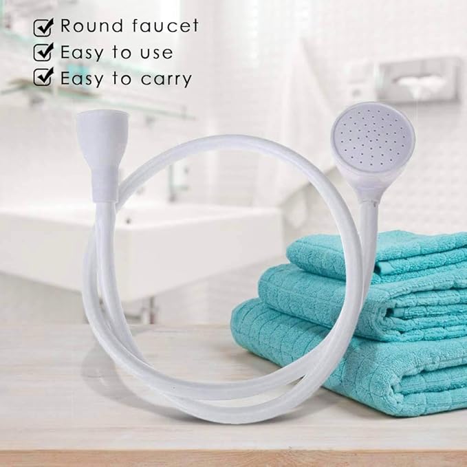 Pet Shower Head, Single or Double Tap Bath Sink Shower Head Hose Spray Push On Bath Tub Sink Faucet Attachment Washing Hair Hairdresser for Dogs Cats(Single Tap)
