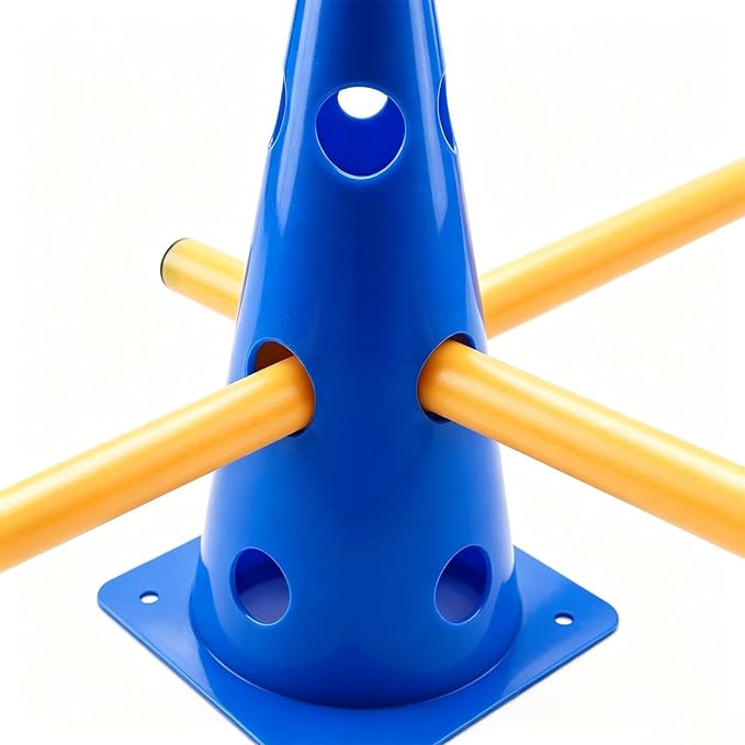 Dog Agility Course - Hurdle Cone Buckets, Dog Agility Equipment, Hurdle Cones Obstacle with Yellow Poles for Training & Fitness | Pet Training Obstacles for Puppy, Outdoor Garden, Backyard, Park