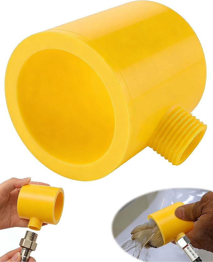 Pet Paw Showerhead - 360° Inward Spiral Dog Shower Attachment for Easy and Quick Clean, Portable and Lightweight Grooming Tool for Indoor and Outdoor Pet Bathing (Yellow)