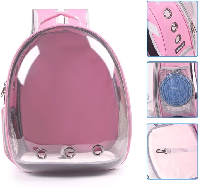Cat Backpack Carrier, Pet Backpack, Breathable Cat Dog Space Capsule Backpack, Airline-Approved for Small Cats Dogs Birds Bunny Travel Hiking