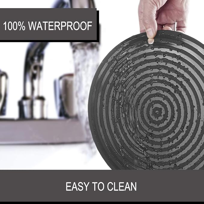 2 Pack Silicone Pet Food Mat, Small Rubber Mat for Cat & Dog Bowl, Cat Food Mat, Waterproof Placemat Protect Floor Around Food and Water Bowl, 9.5"x9.5"