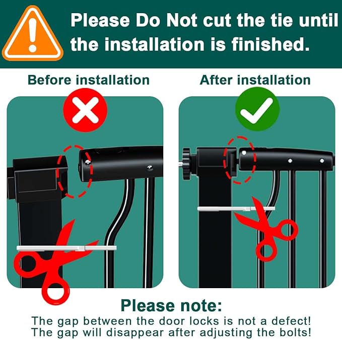 Fairy Baby 40.5" Extra Tall Baby Gate Pressure Mounted, 60.3"-65.7" Extra Wide Dog Gate Indoor for the House Doorway, Metal Safety Child Gate for Kids, Auto Close Swing Pet Gate for Stairs, Black