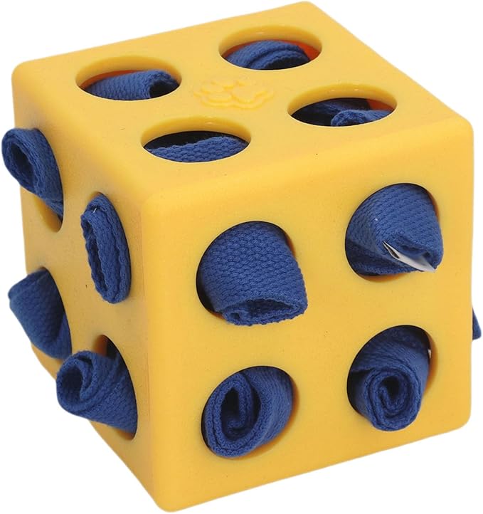 Dog Enrichment Toy Snuffle Ball Interactive Treat Dispenser Puzzle for Mental Stimulation with Slow Feeder Design for Dogs Pets (Yellow)