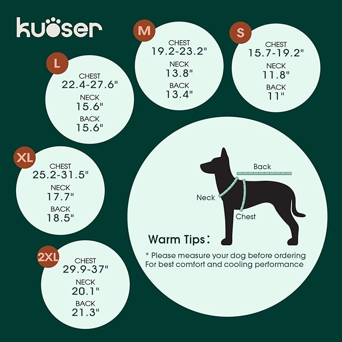 Kuoser Dog Cooling Vest for Dogs, Lightweight Dog Cooling Harness Shirt with Reflective Stripe, Breathable Mesh Cooler Jacket Pet Cool Vest for Small Medium Large Dogs Summer Hot Weather, Pink L